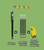 Sihirli Yazı Kalem + Kalem İçi Yedeği 5 Adet + 1 Adet Kalem Tutacağı - Sihirli Defter Kitap Setinde Kullanılan Kalem seti