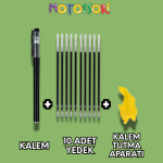 Sihirli Yazı Kalem + Kalem İçi Yedeği 10 Adet + 1 Adet Kalem Tutacağı - Sihirli Defter Kitap Setinde Kullanılan Kalem seti