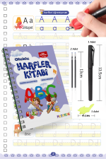 Harfleri Öğreten Oluklu (Kabartmalı) Kitabı | Sihirli Yazı Defterleri | Çocuk Aktive Eğitici Kitap