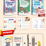 Harfleri | Sayıları ve Çizmeyi Öğreten Oluklu (Kabartmalı) 3’lü Kitap Seti | Sihirli Yazı Defterleri