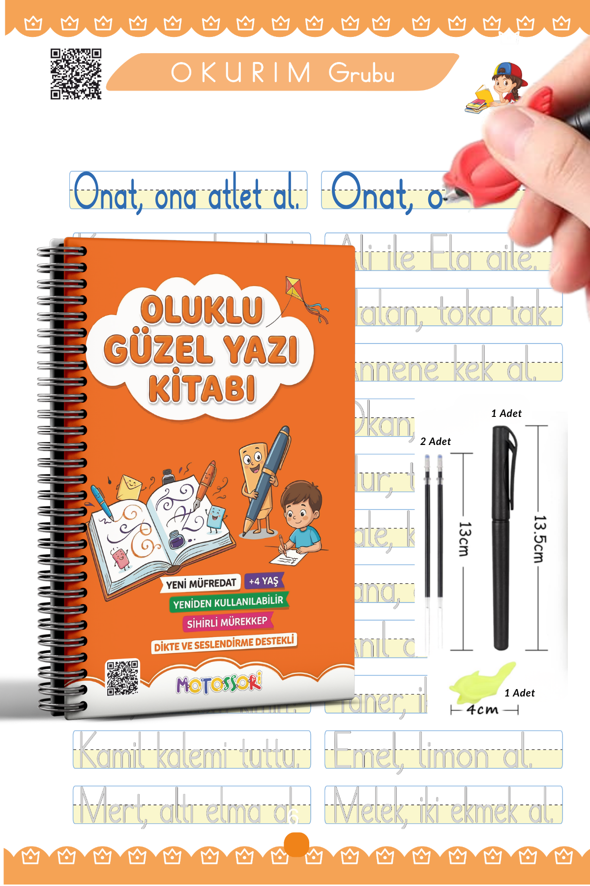 guzel2 Güzel Yazı Öğreten Oluklu (Kabartmalı) Kitabı | Sihirli Yazı Defterleri | Çocuk Aktive Eğitici Kitap - Görsel 1