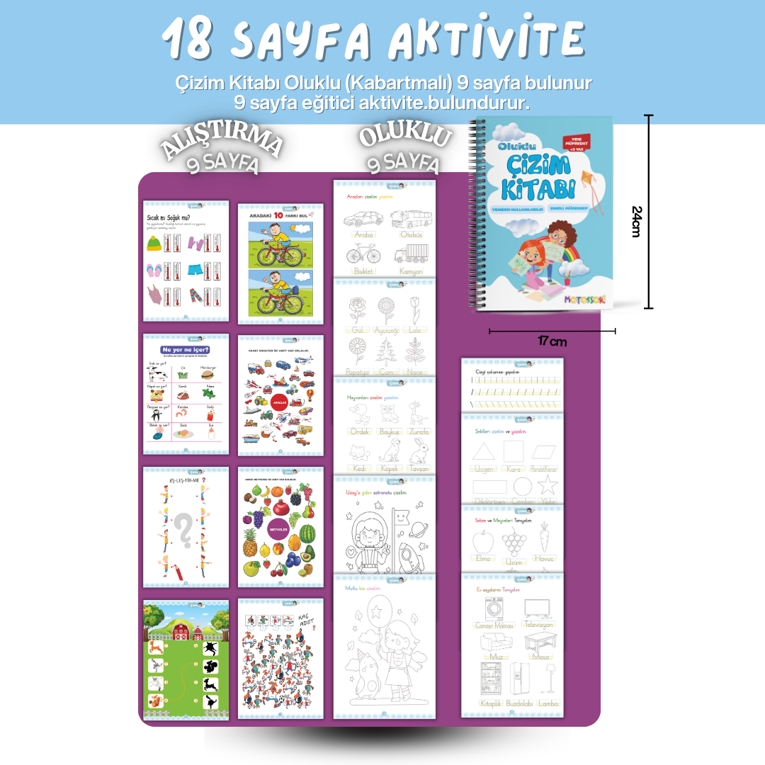 Çizim Kitabı – 18 sayfa aktivite